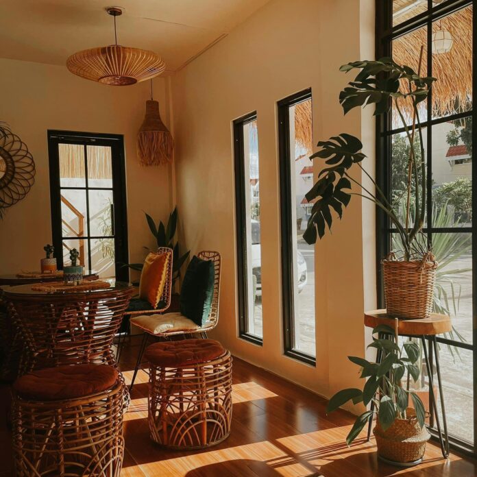 A beautifully designed eco-friendly living room featuring sustainable furniture, plants, and recycled materials for a green and stylish home.