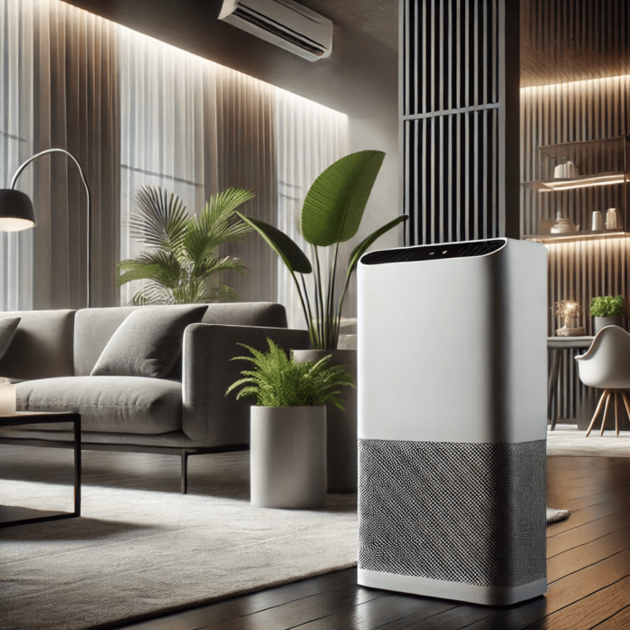 Proper air purifier placement in a living room, ensuring clean and fresh air circulation throughout the space.