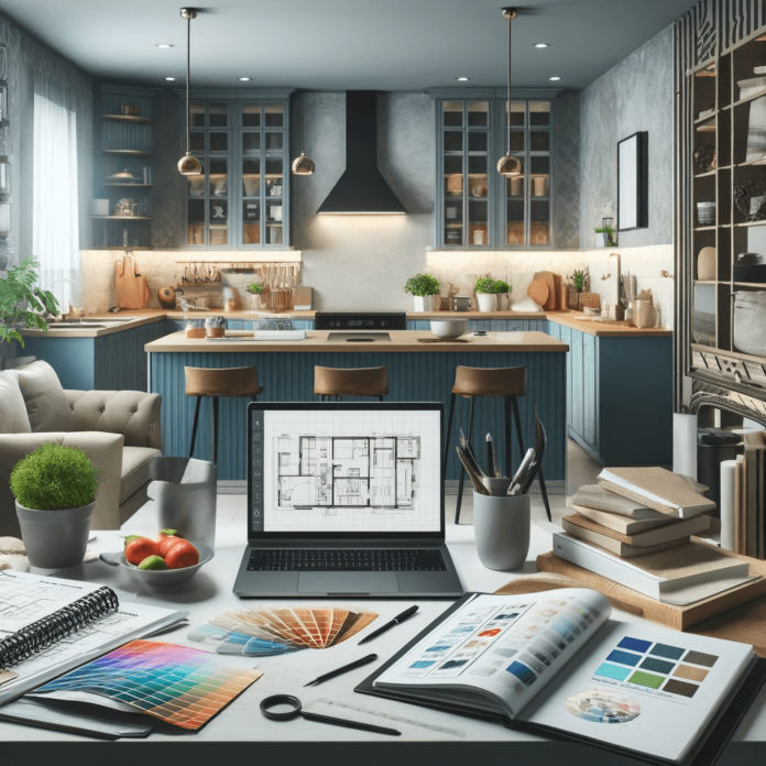 A beautifully remodeled modern kitchen featuring white cabinets, a large quartz countertop island, stainless steel appliances, and hardwood flooring illuminated by elegant lighting.